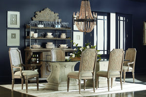 A.R.T. Furniture Arch Salvage Mills Side Chair - Elegant New Traditional Design With Nail Head Trim, Set Of 2 - Set Of 2 Beige, Beige Parrawood Solids,Cathedral Elm Veneers,Foam,Fabric,Metal 233202-2817