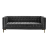 Steve Silver Isaac Gray Velvet Sofa - Sturdy Frame, Plush Cushions - Easy Assembly - 850 lb Capacity - 33