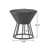 Christopher Knight Home® - Noble House - Crete Multibrown Wicker Outdoor Accent Table