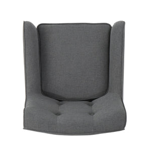 English Elm Arm Chair Tufted Mid-century Accent Seat with Rubberwood Legs for Living Room 60015.00CCL