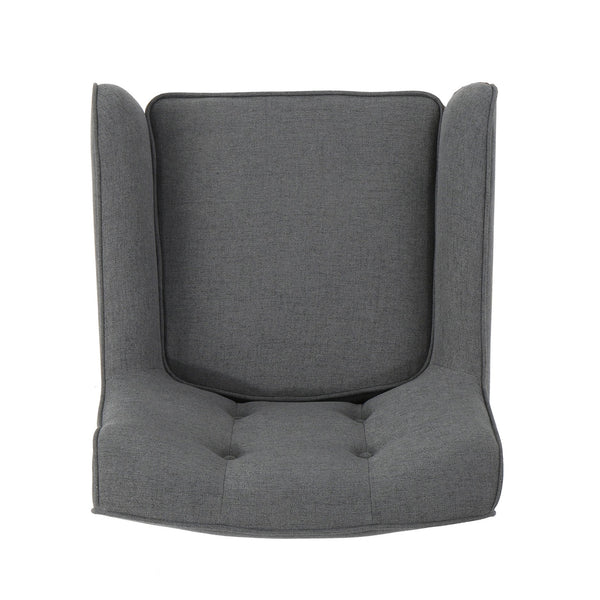 English Elm Arm Chair Tufted Mid-century Accent Seat with Rubberwood Legs for Living Room 60015.00CCL