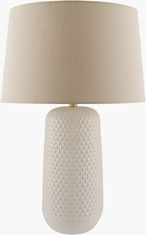 Surya Winton Handcrafted Ceramic Table Lamp with Linen Shade for Bedroom Reading Nooks WTN-001