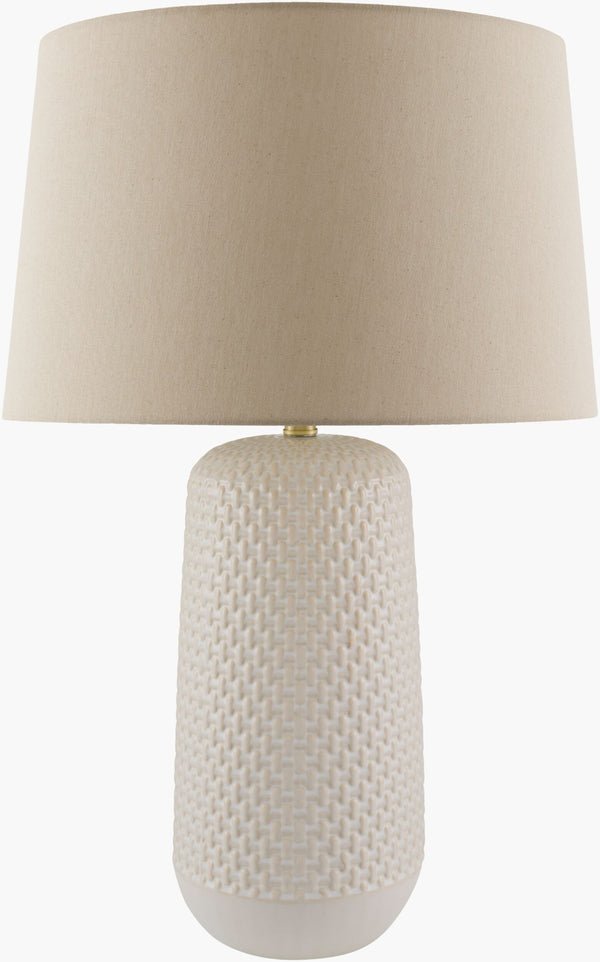 Surya Winton Handcrafted Ceramic Table Lamp with Linen Shade for Bedroom Reading Nooks WTN-001