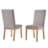 Marsean Nailhead Accent Parson Linen Dining Chairs (Set of 2)