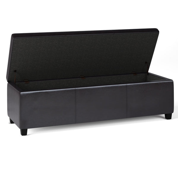 English Elm Avalon Extra Large Storage Ottoman Bench In Tanners Brown - Stylish, Durable & Family-Friendly Design B136P158651