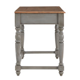 Homelegance By Top-Line Renzo Antique 1-Drawer Desk with Charging Station Grey Rubbberwood