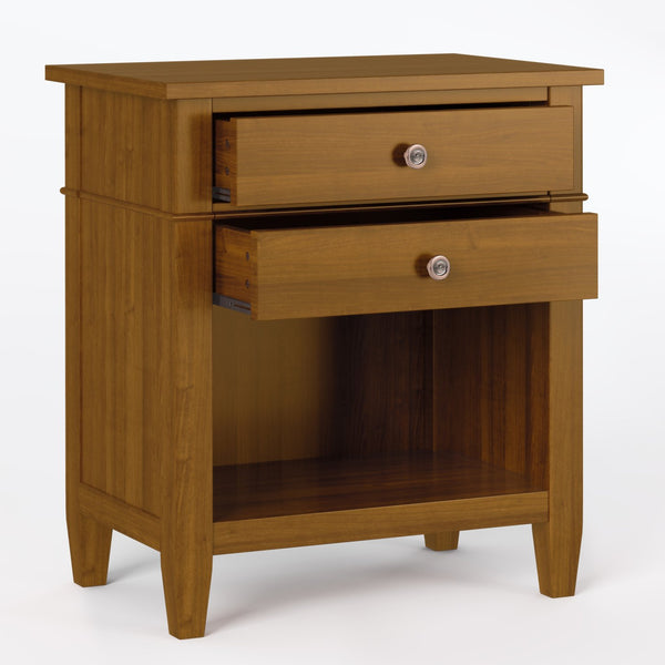 English Elm Carlton Handcrafted Bedside Table In Light Golden Brown – Stylish Storage & Transitional Design B136P158576