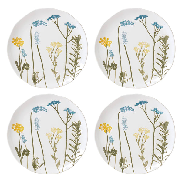 Lenox Wildflowers Accent Plates, Set of 4 White, WHITE STONEWARE 896608