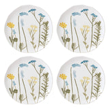 Wildflowers Stoneware Accent Plates, Set of 4 - Floral Motif, Dishwasher & Microwave Safe