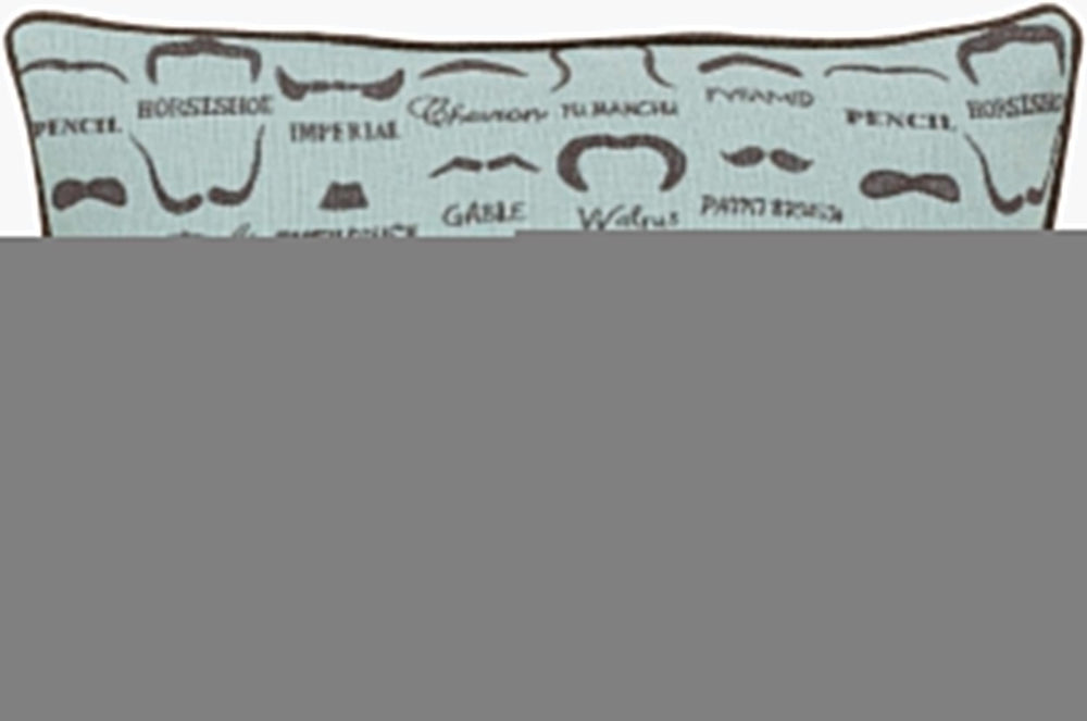 Surya Wax That Stache 13"L X 19"W Colorful Lumbar Pillow - Whimsical Design For Fun Home Decor! Magenta Polyester,Cotton Wts002-1319d