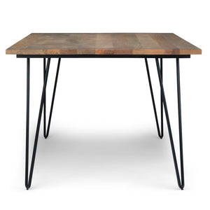 English Elm Hunter Natural Mango Wood Dining Table with Black Hairpin Legs, 66"x40" Rustic Modern, Seats 6 B136P158740