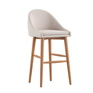 Homelegance By Top-Line Montague Mid-Century Wood Bar Height Stools (Set of 2) Beige Rubberwood