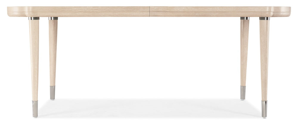 Hooker Furniture Nouveau Chic Rectangle Dining Table With Sandstone Oak Veneer, Scalloped Ends & 22" Leaf For 6–8 6500-75200-80