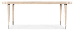 Hooker Furniture Nouveau Chic Rectangle Dining Table With Sandstone Oak Veneer, Scalloped Ends & 22" Leaf For 6–8 6500-75200-80