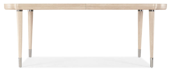 Hooker Furniture Nouveau Chic Rectangle Dining Table With Sandstone Oak Veneer, Scalloped Ends & 22" Leaf For 6–8 6500-75200-80