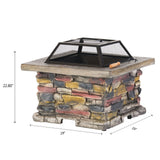 Christopher Knight Home® - Noble House - Corporal Natural Stone Square Fire Pit