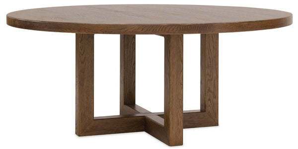 Hooker Furniture Driftwood Handcrafted 72-Inches Round Dining Table With Buckboard Finish, Rustic Pedestal For Gatherings Medium Wood 6820-75203-85