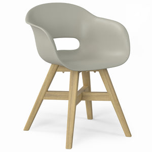 English Elm Kona Outdoor Dining Chair Set of 2 — Handcrafted Acacia Wood Base with Durable Molded Plastic Seat, Weather-Resistant Comfort Gray B136P159379