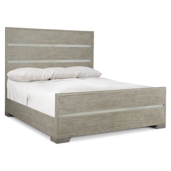 Bernhardt Bernhardt Rustic Modern Queen Panel Bed With Wire-Brushed Cerused Acacia, Stainless Accents K1653