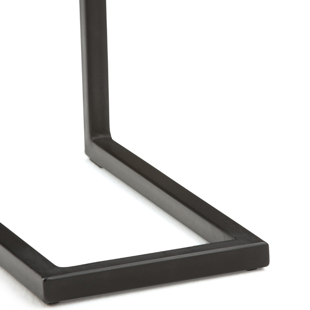 English Elm Skyler C Side Table - Handcrafted Dark Cognac Brown Mango Wood With Industrial Metal Base Design B136P158243-GIGA