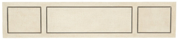 Hooker Furniture Cascade Pebble Beach Console Table 76" Wide, 16" Deep — Lacquered Burlap Finish, Champagne Inlay, Slim Storage 6120-85003-05