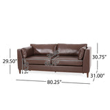 Christopher Knight Home® - Noble House - Warbler Contemporary Faux Leather Upholstered 3 Seater Sofa