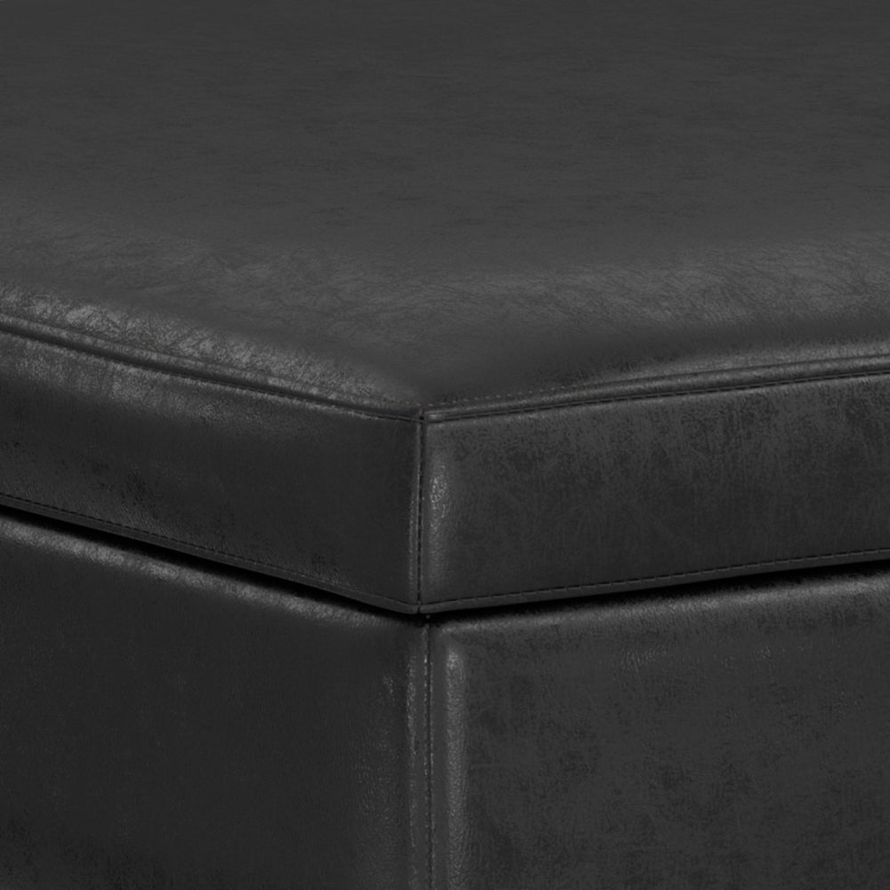 English Elm Owen Xl Square Coffee Table Ottoman - Stylish Distressed Black Storage & Seating Solution B136P159201-GIGA