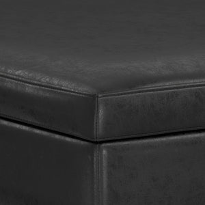 English Elm Owen Xl Square Coffee Table Ottoman - Stylish Distressed Black Storage & Seating Solution B136P159201-GIGA