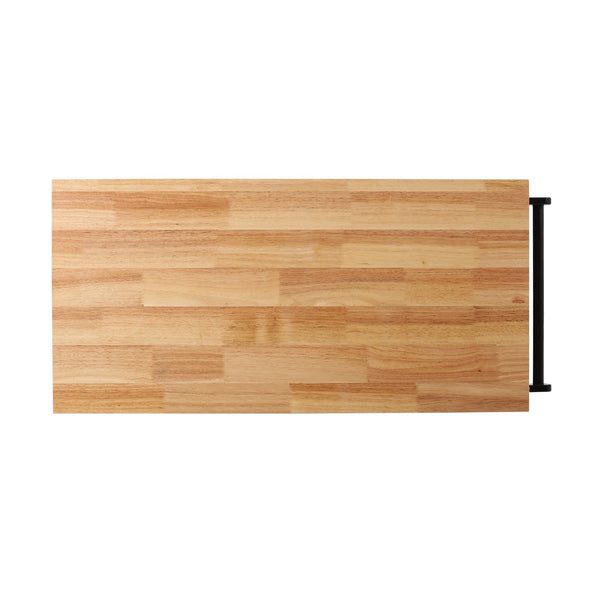 English Elm Christopher Knight Home® - Kitchen Island Cart with Solid Rubberwood Top, 41.75" Mobile Island with Drawer, Cabinet, Shelves & Wheels Black 67756.00NATBLK