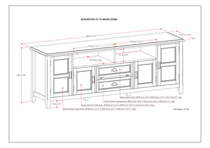 English Elm Burlington 72" Tv Media Stand In Antique White - Handcrafted Storage, Timeless Design & Durability B136P159512