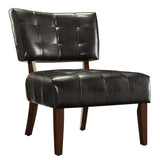 Homelegance By Top-Line Langdon Faux Leather Armless Accent Chair Brown Faux Leather