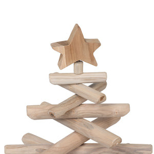 Rustic Teak Wood Christmas Tree, 25 in. XAB30202 Park Hill