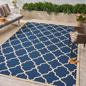 Christopher Knight Home® - Noble House - Serafin Indoor Geometric 8 X 11 Area Rug, Navy and Ivory