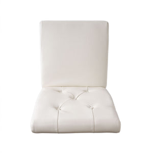 English Elm Carter Ivory Bonded Leather Tufted Dining Chairs Set of Two with Espresso Legs 54274.00IVY