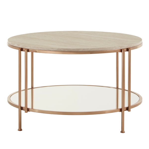 Homelegance By Top-Line Annika Champagne Gold Finish Coffee Table Champagne Gold Veneer