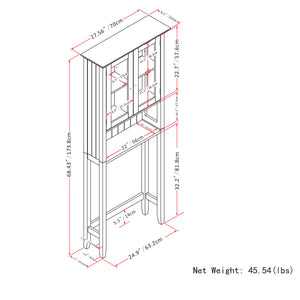 English Elm Acadian Space Saver Cabinet In Pure White - Stylish, Durable Storage For Narrow Spaces & Rooms B136P158500