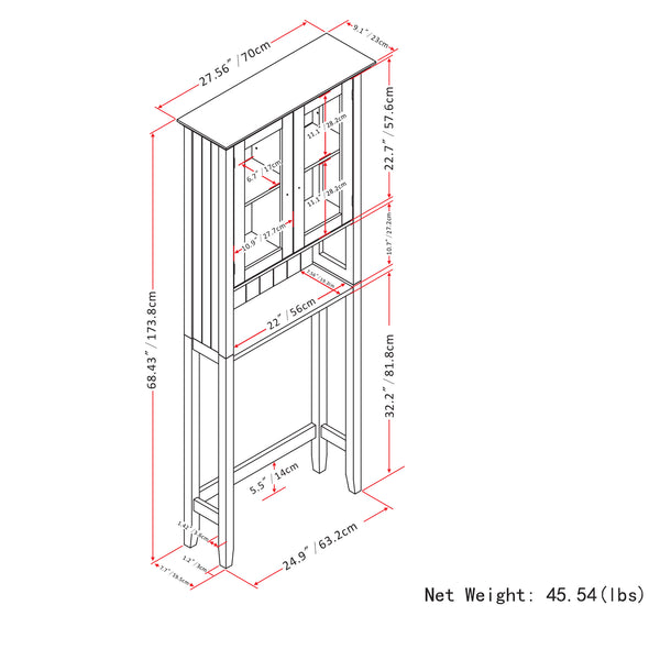 English Elm Acadian Space Saver Cabinet In Pure White - Stylish, Durable Storage For Narrow Spaces & Rooms B136P158500