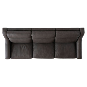 Bernhardt Germain Leather Power Motion Sofa Grey Leather 2027RHO