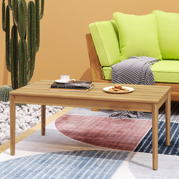 English Elm Christopher Knight Home® - BRYAN Teak Acacia Coffee Table - Rustic Outdoor Wood Accent 36.25" W Durable Weather-Resistant Design 72215.00