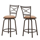 Homelegance By Top-Line Donaghy Circular Center Criss Cross Back Adjustable Stools (Set of 3) Bronze Engineered Wood