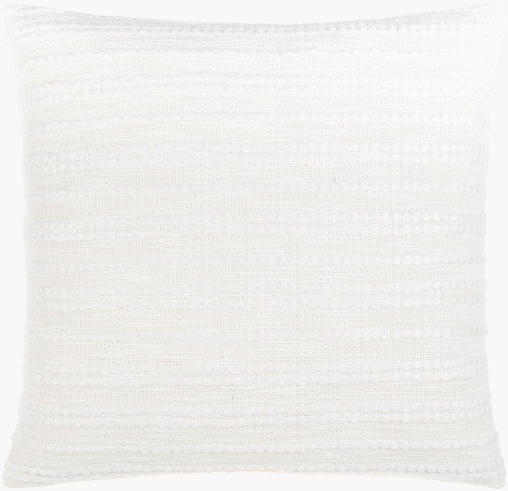 Surya Weaver 18"X18" Cottage-style Accent Pillow - Durable, Cozy, Easy Care For Your Charming Home Decor White Cotton,Acrylic,Cotton Wvr002-2222d