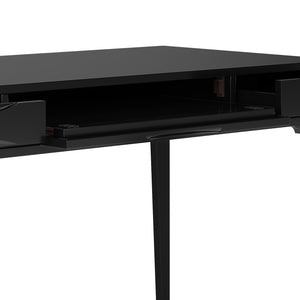 English Elm Harper Black Desk - Handcrafted Mid-Century Charm With Storage, Perfect For Home Office & Gaming B136P158718