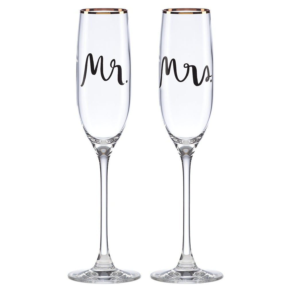 Lenox Kate Spade Bridal Party 2-Piece Champagne Flute Set Clear, GOLD GLASS,CRYSTAL 880361