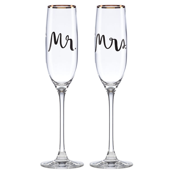 Lenox Kate Spade Bridal Party 2-Piece Champagne Flute Set Clear, GOLD GLASS,CRYSTAL 880361