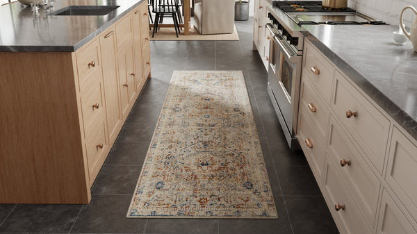 Feizy Rugs Kaia Luxe Soft Area Rug - Distressed Medallion Design In Neutral Tones For High-traffic Spaces Tan,Orange,Red Polypropylene,Viscose,Polyester Kai39gjfgrymlti11