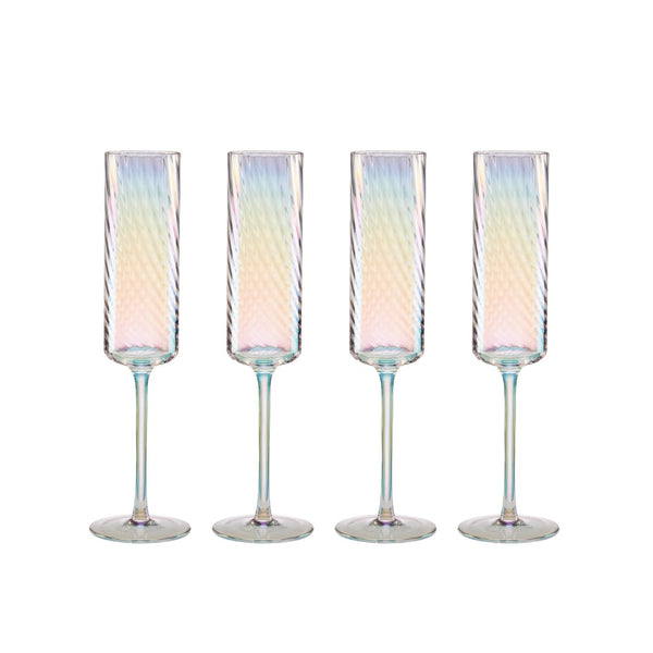 Lenox Tuscany Classics Iridescent Flutes, Set of 4 Clear, NO COLOR GLASS,CRYSTAL 897498