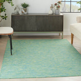 Nourison Positano POS01 Machine Made Power-loomed No Border Indoor/Outdoor Modern Outdoor Rug Blue Green, Blue Green 100% Polypropylene 99446790491