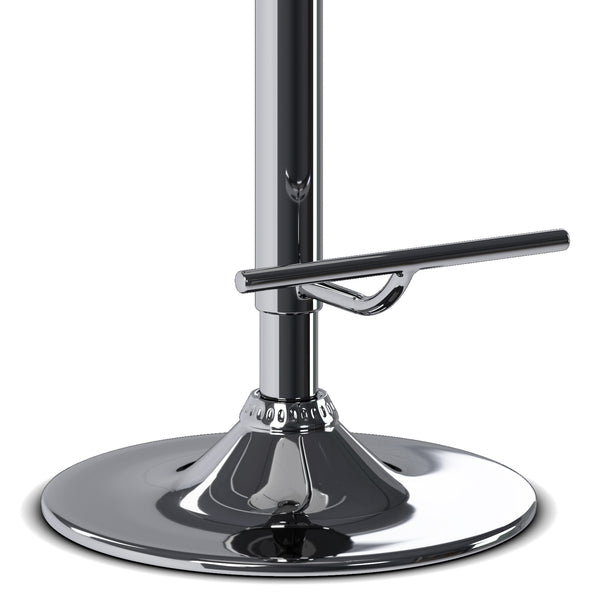 English Elm Marana Adjustable Swivel Bar Stool - Mid-Century Modern Design In White Faux Leather & Chrome Base B136P158935