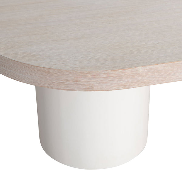 Bernhardt Bernhardt Round‑Square Turo Cocktail Table In Wire‑Brushed Bone Oak With Fossil Cylinder Legs, 54" 508022