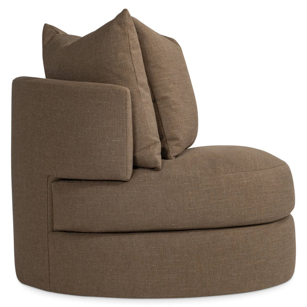 Bernhardt Bernhardt T-Back Fabric Swivel Chair — Deep Seat, Plush Pillows, Hidden 360° Base, Customizable Finish - Made to Order P3113SA